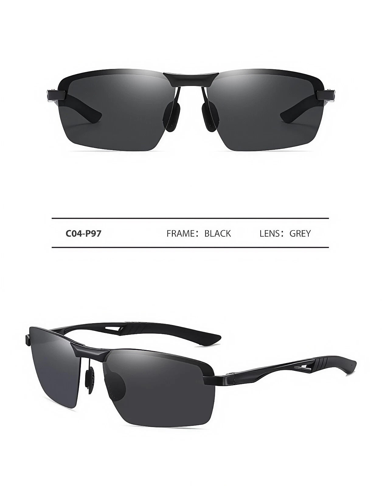 Men Sport Driving Fishing Cycling Polarized Anti Glare UV400 Rimless Sunglasses #3391