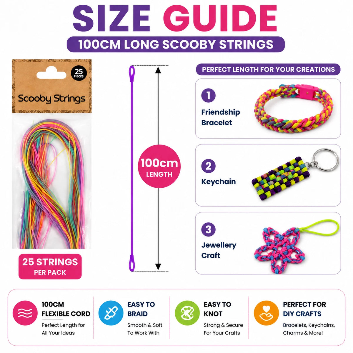 300 PCS Scoubidou Strings 100cm Plastic Lacing Cord Friendship Bracelet DIY Craft