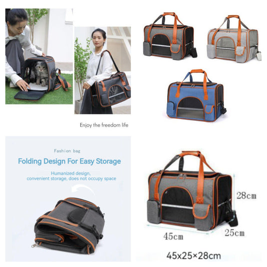 Portable Foldable Breathable Pet Going Out One Shoulder Tote Large Capacity