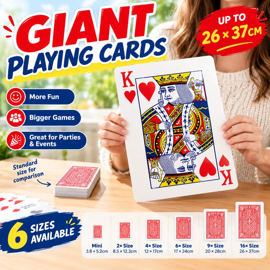 Giant Jumbo Playing Cards Oversized Large Poker Deck Party Game Multiple Sizes