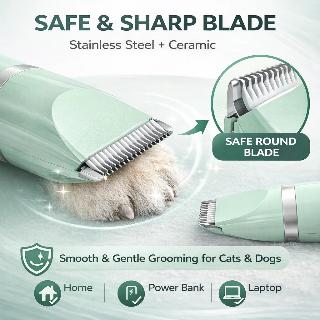 4 in 1 Pet Grooming Clipper Kit Dog Cat Hair Trimmer Nail Grinder Low-noise USB
