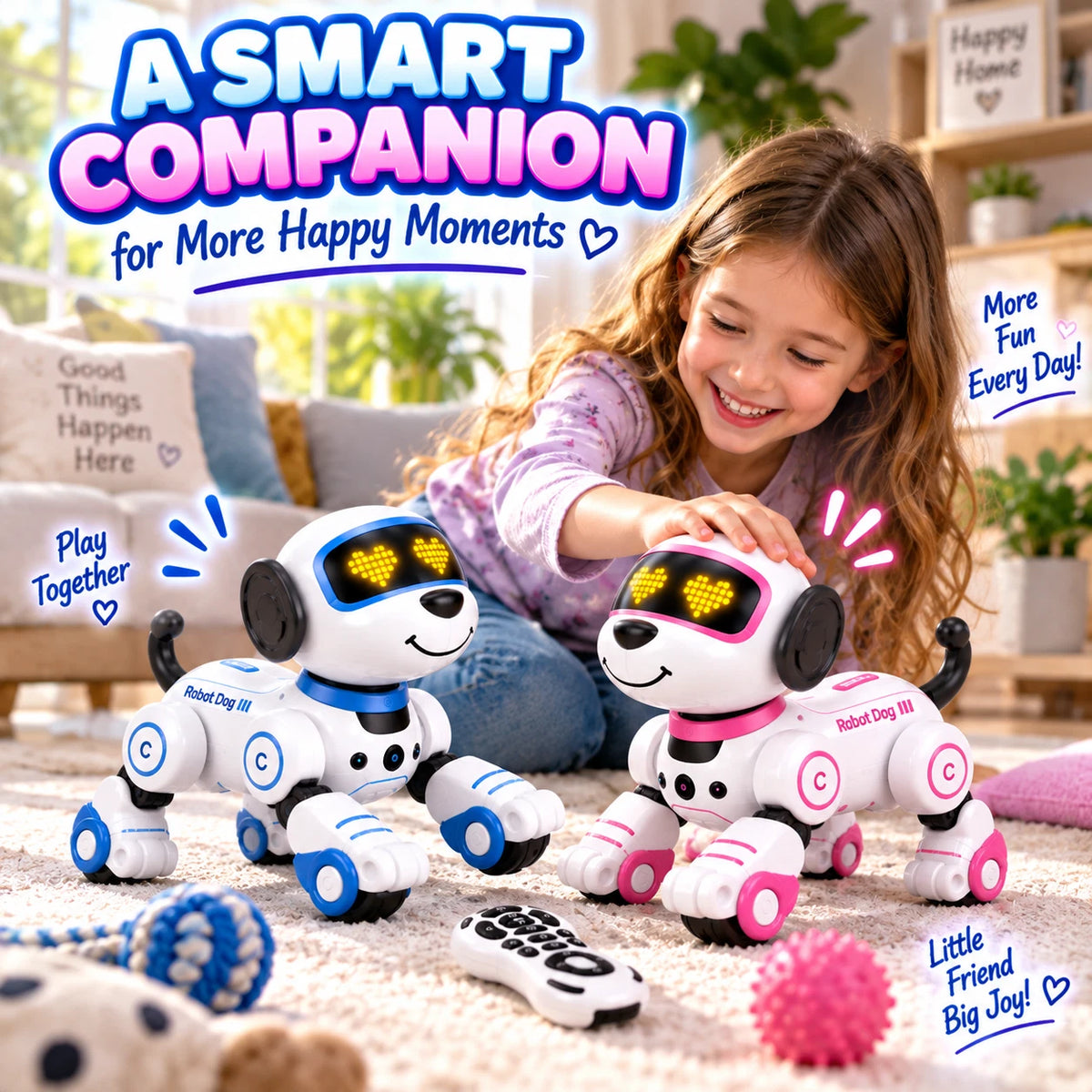 Remote Control Robot Dog Toy Dancing Stunt Touch Follow Light Sound Rechargeable