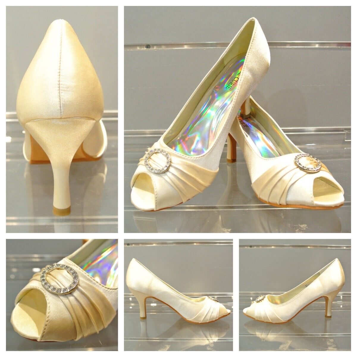 Fashion New Quality Women Shining Diamante Evening Wedding Ball High Heel Shoes