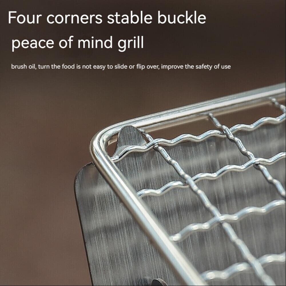 Outdoor Portable Folding Card Stove Stainless Steel Burner Grill BBQ Wood Burn