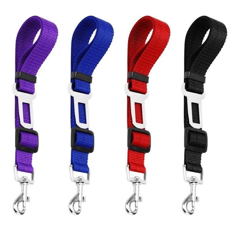 Pet Adjustable Dog Safety Seat Belt Harness Nylon Car Vehicle Clip Travel Leash