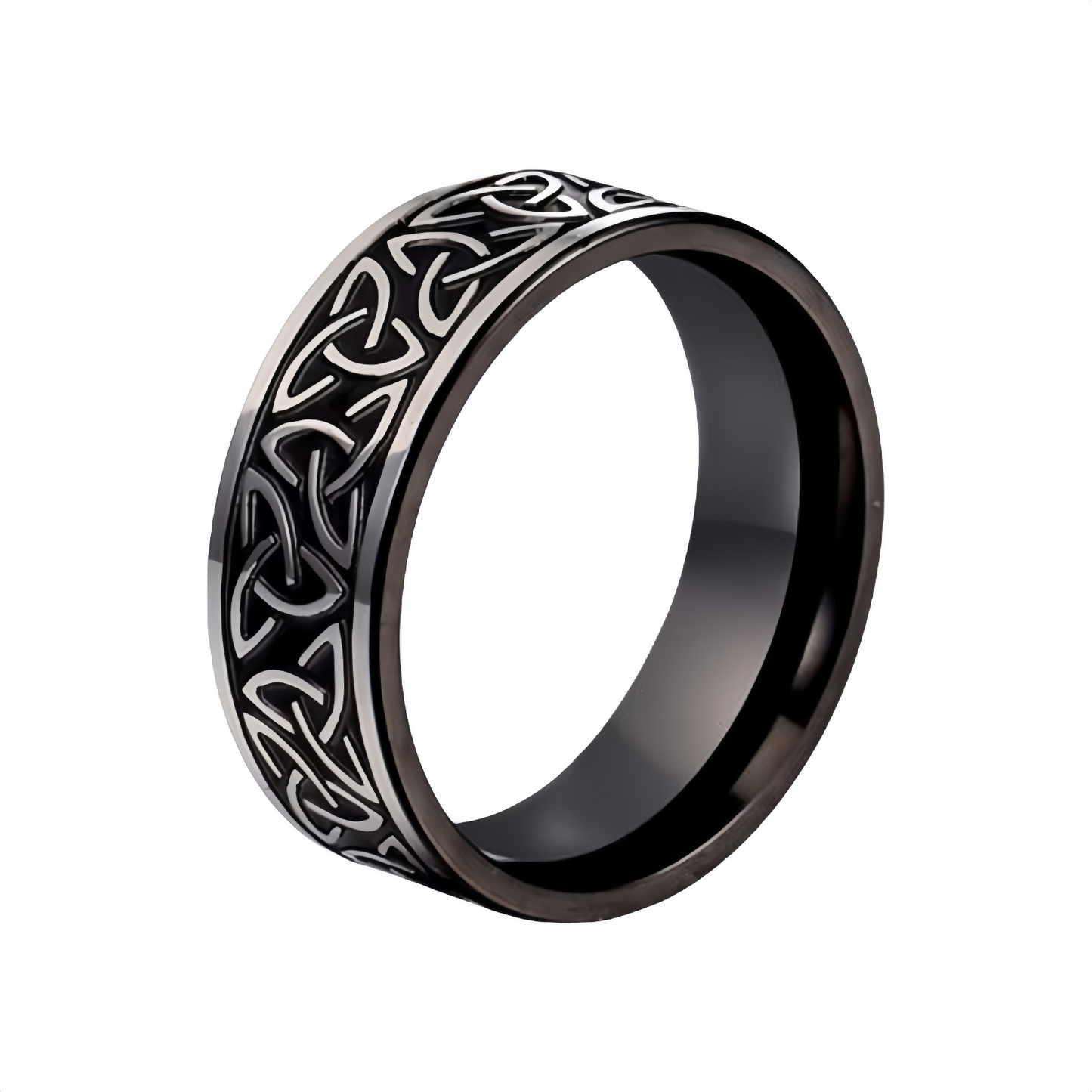 Men Viking-Inspired Celtic Trinity Knot Ring Band Symbol of Protection & Loyalty R292