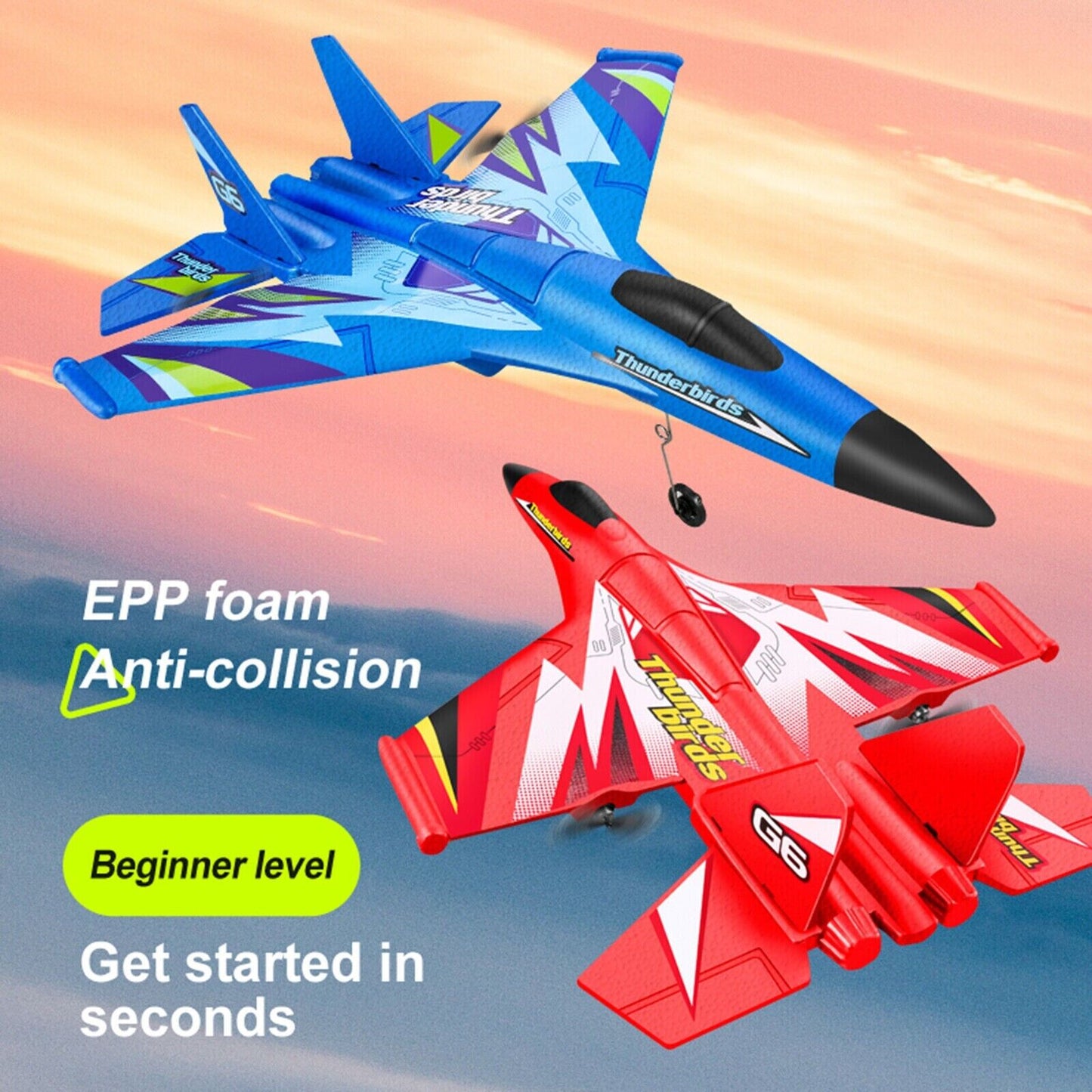 EPP Foam Remote Control Plane 2WD 2.4GHz 2 Channel Kids Gift RC G6 Aircraft