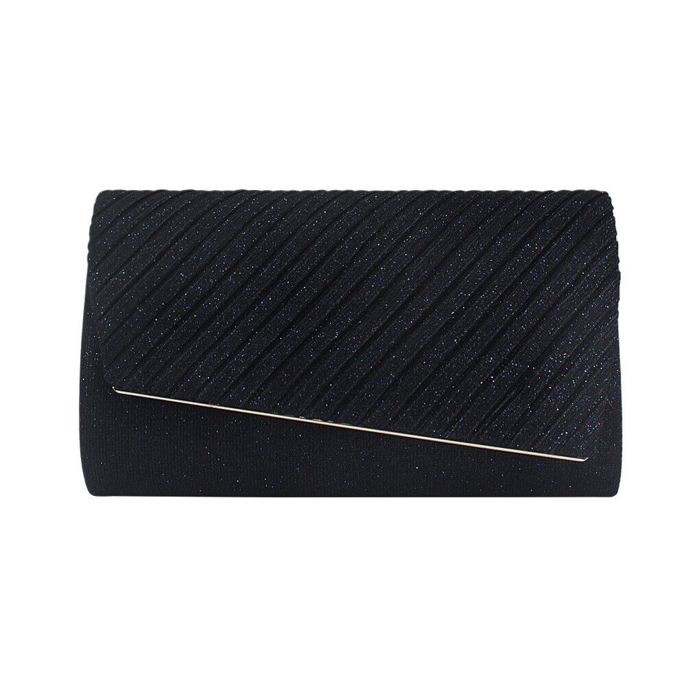 Women Shining Satin Ladies Wedding Bridal Chain Handbag Sparkly Evening Clutch