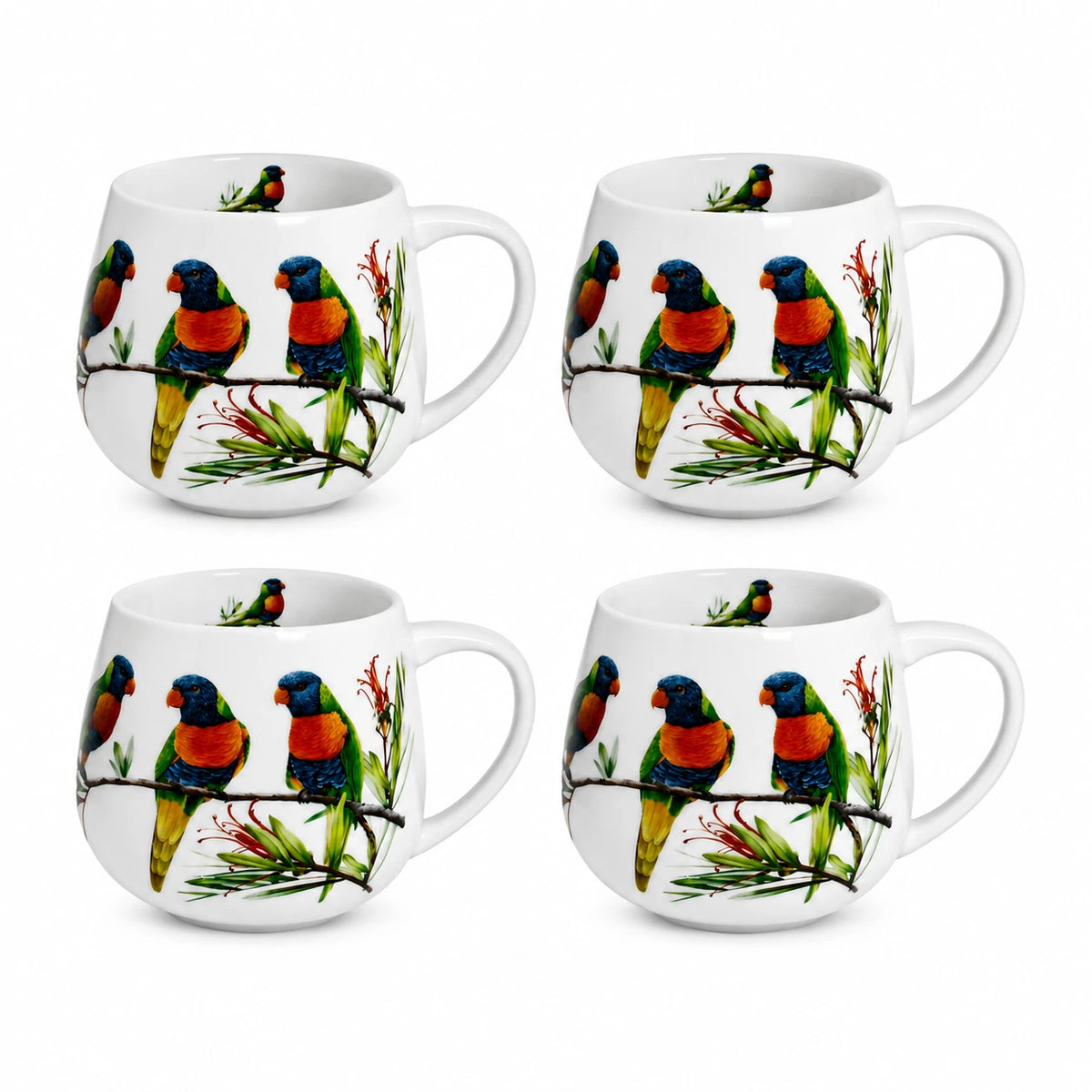 1-6x Rainbow Lorikeet Mug 400ml Fine Porcelain Australian Bird Coffee Tea Cup Gift