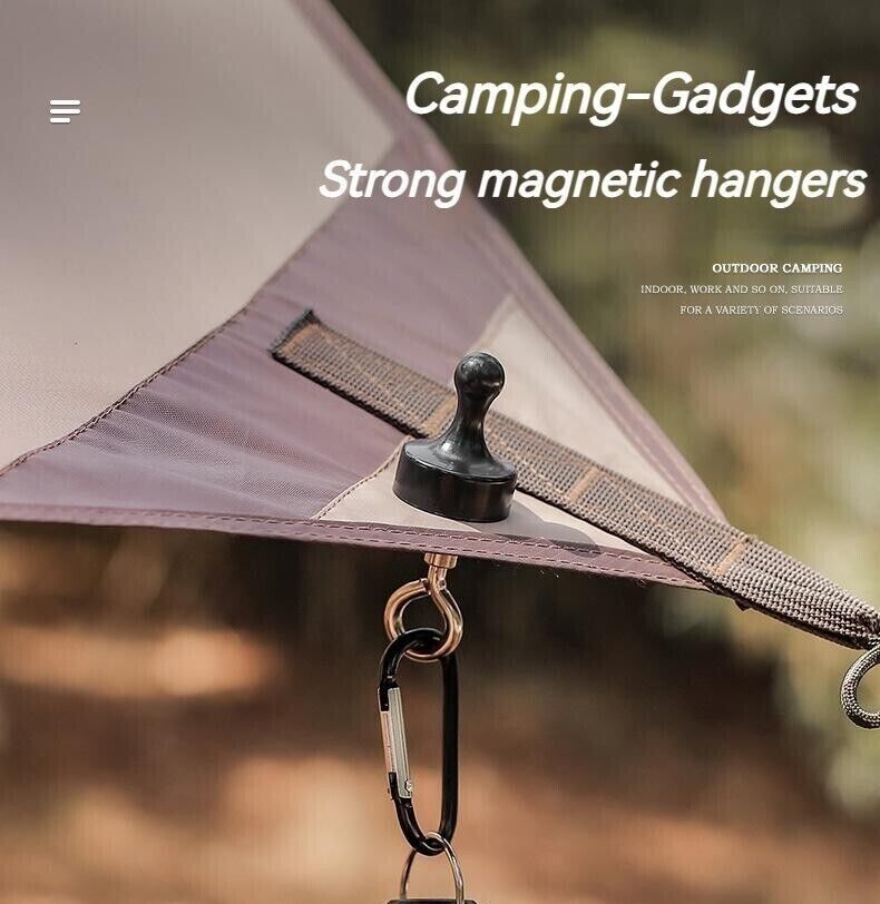 Outdoor Magnet Hooks Magnetic Camp Light Hanging Canopy Tent Hiking Buckles