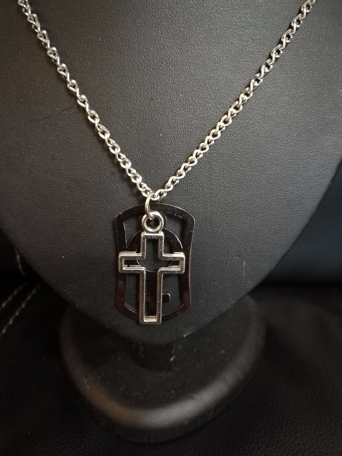 New UNISEX Rhinestone Chain Crystal Necklace Pendant CROSS Fashion Jewelry