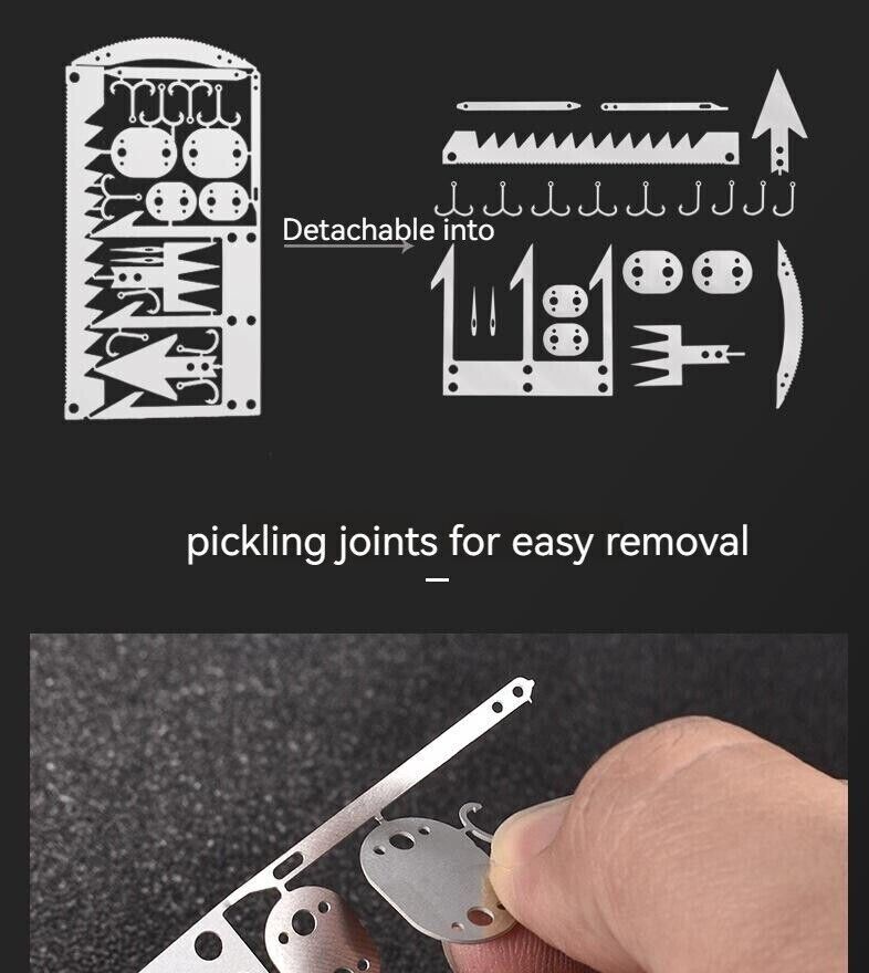 Outdoor 22 In 1 Multifunctional Survival Tools Fishing Gear Fishing Hook Card