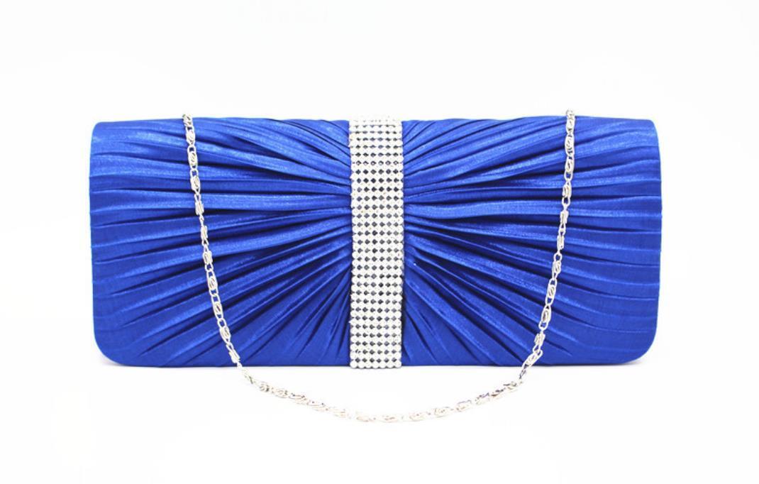 NEW Shining Satin Chain Handbag Ladies Evening Clutch Bag Wedding Bridal