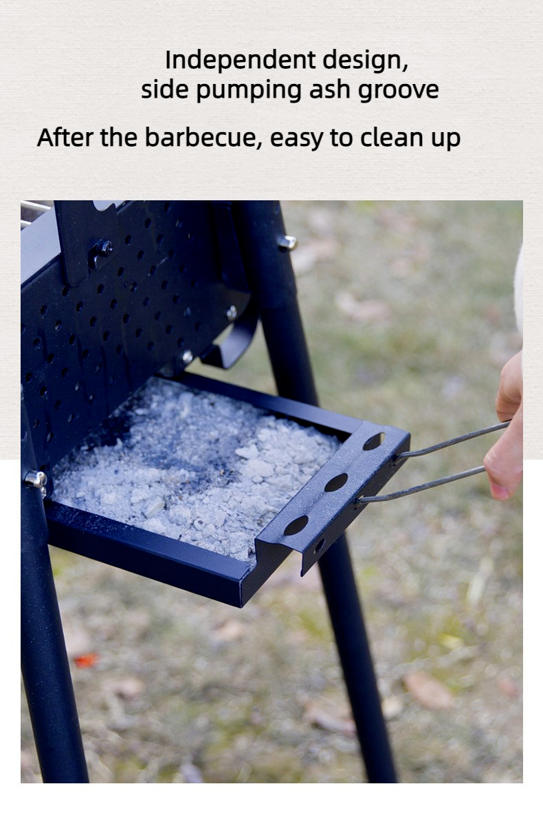 Outdoor Charcoal Double Layer Roast Lamb Leg Stainless Steel Barbecue Tool