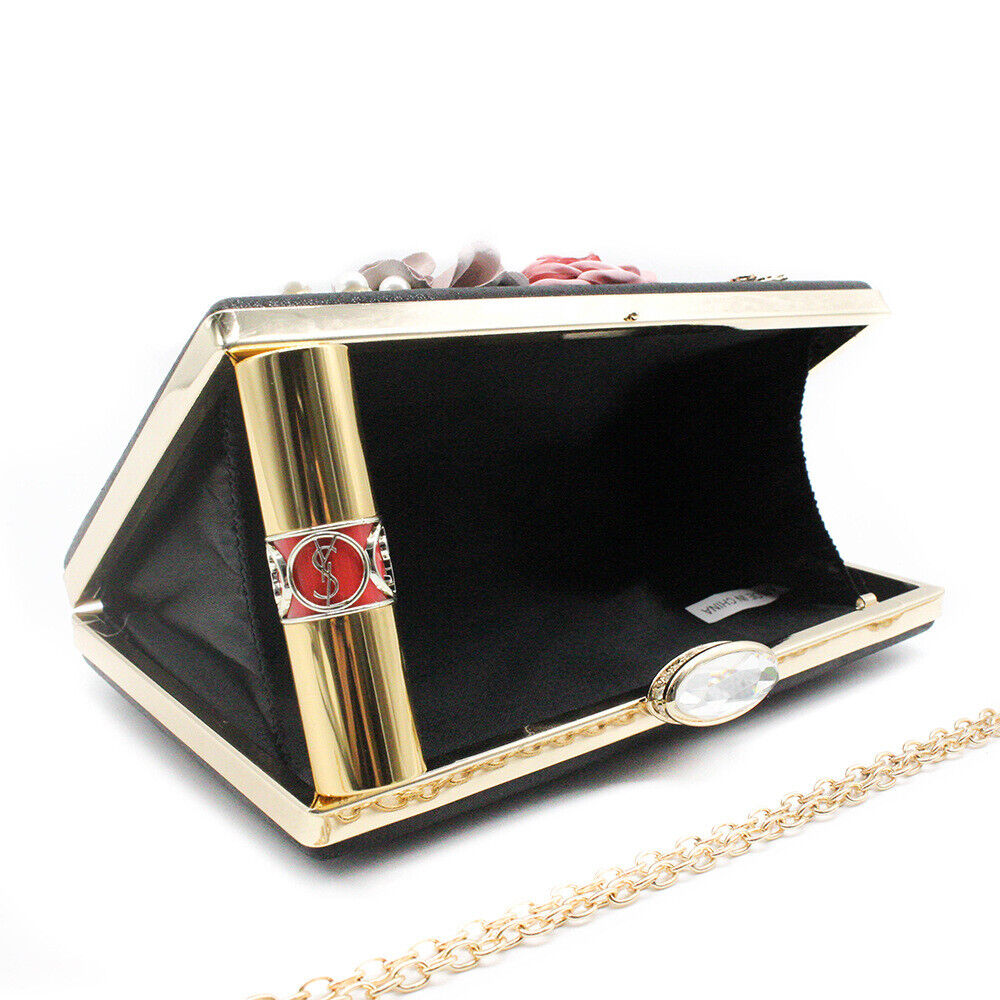 Women Ladies Evening Clutch Dinner Bag Purse Wedding Party Bridal Chain Handbag