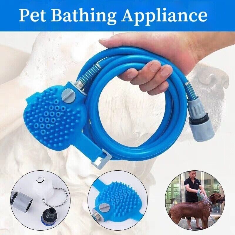 Adjustable Pet Bathing Tool Silicone Bath Brush Spraying Water Massage Hair