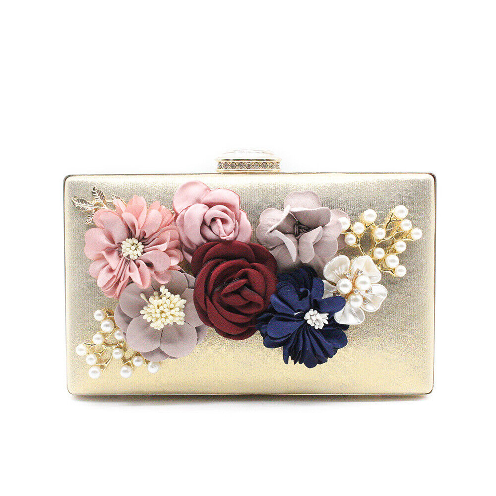 Women Ladies Evening Clutch Dinner Bag Purse Wedding Party Bridal Chain Handbag