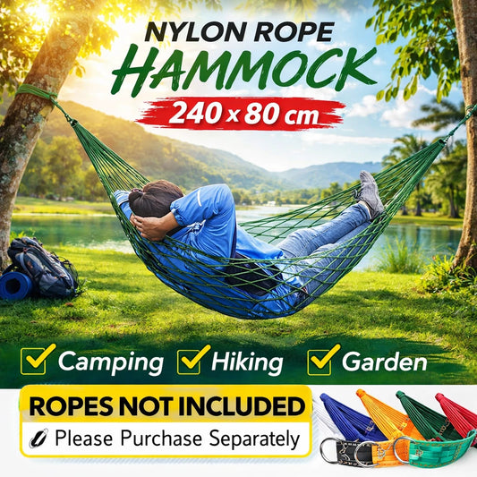 Portable Nylon Rope Hammock Swing Lightweight Outdoor Camping Hiking Travel Gard