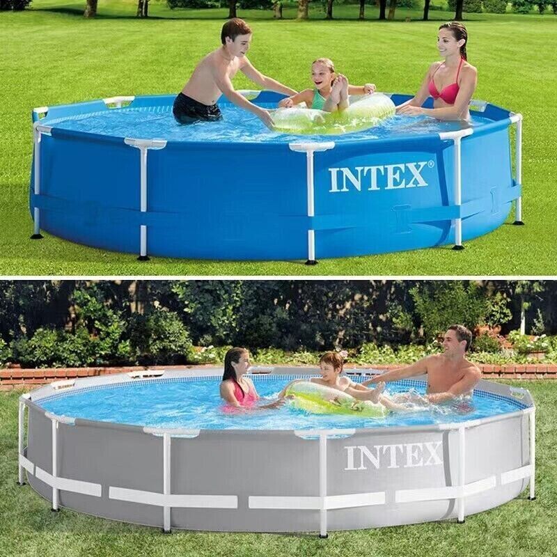 Family Outdoor Large Inflatable Swimming Pool Round Bracket Water Playing Blue