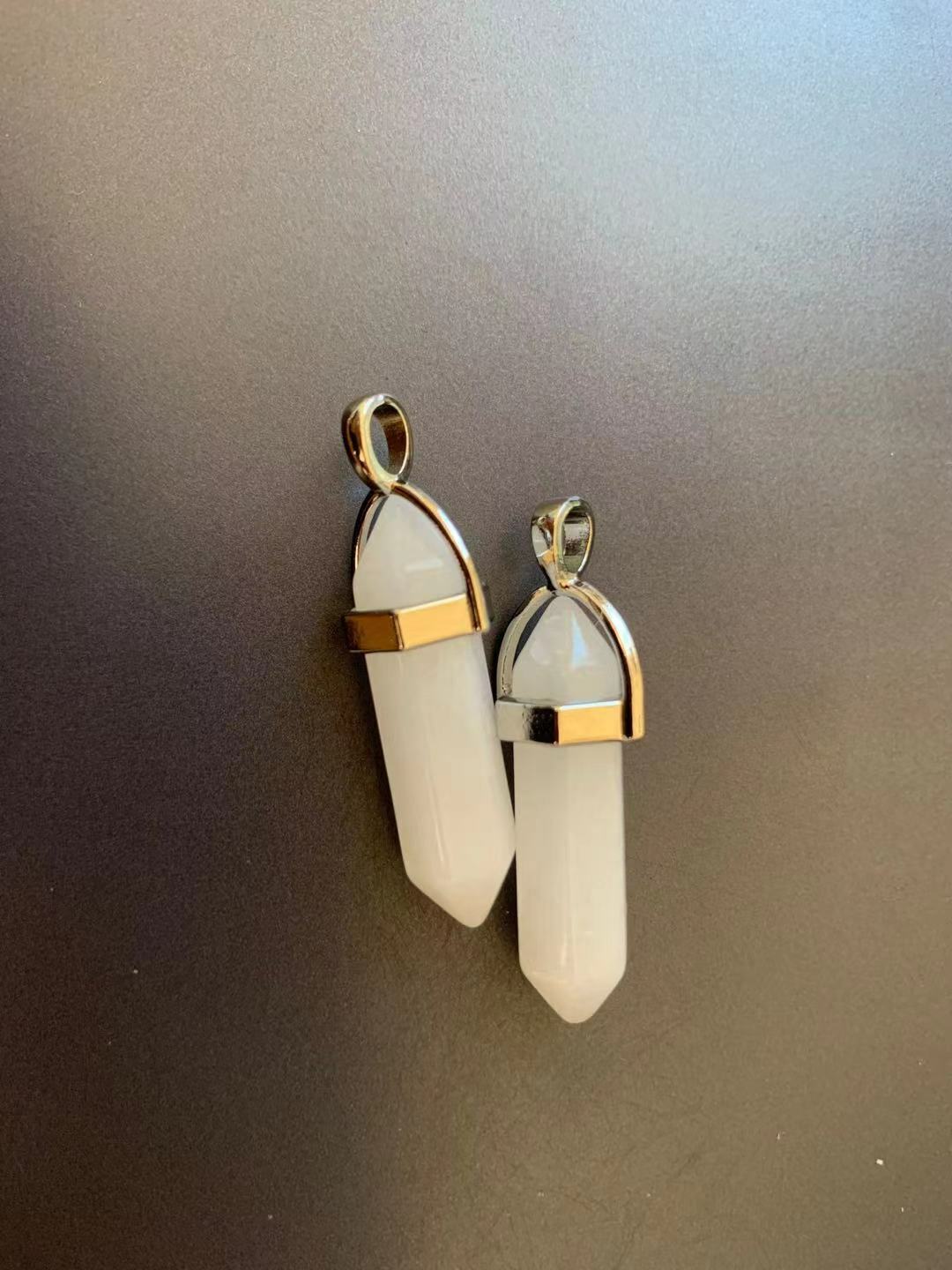 Natural Quartz Crystal Chakra Cut Gemstone Pendant Healing Point Reiki Necklace