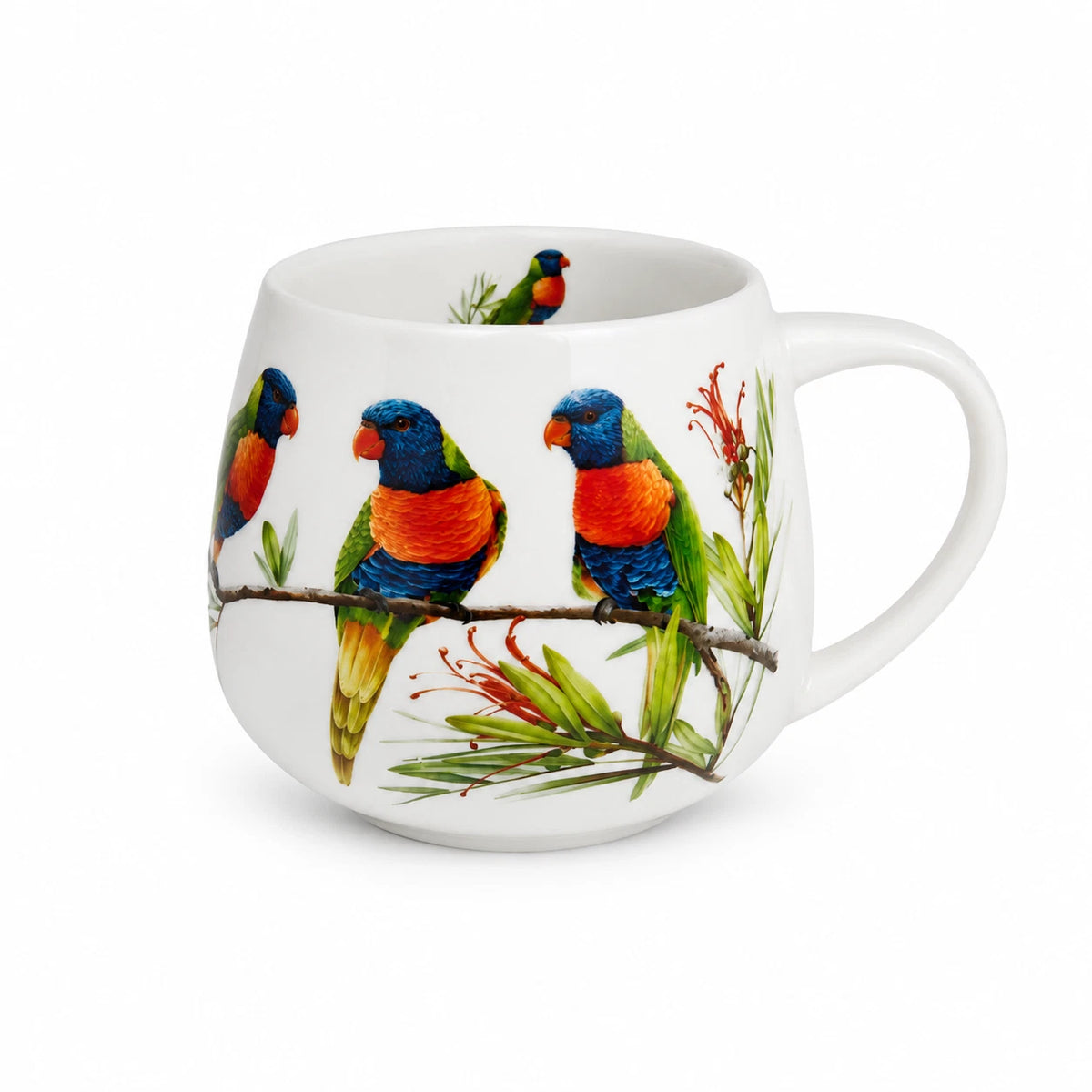 1-6x Rainbow Lorikeet Mug 400ml Fine Porcelain Australian Bird Coffee Tea Cup Gift