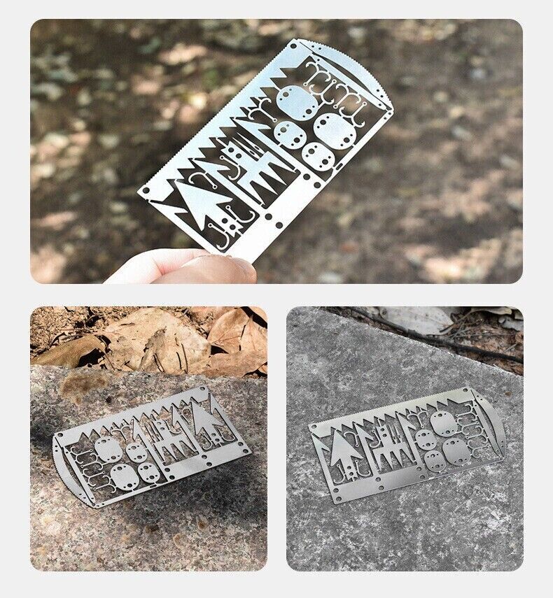Outdoor 22 In 1 Multifunctional Survival Tools Fishing Gear Fishing Hook Card