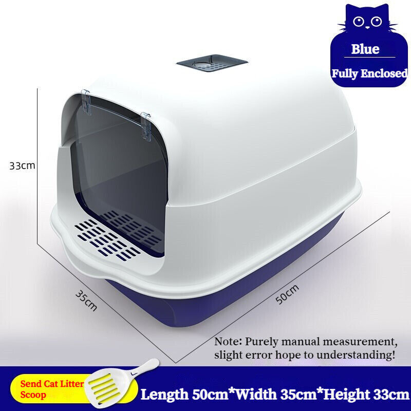 Fully Enclosed Semi Closed Spatter-proof Large Space Cat Litter Box Pet Toilet