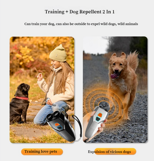 Dual Probe Ultrasonic Dog Repeller Anti-barking Device High Power Expeller