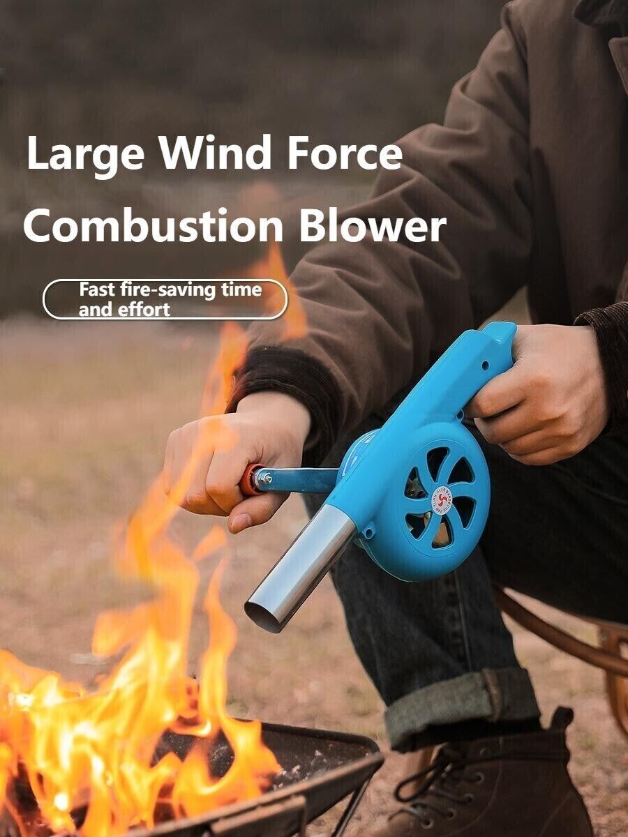 Outdoor Portable Manual Blower Large Wind Metal Outlet Camping BBQ Fire Tool