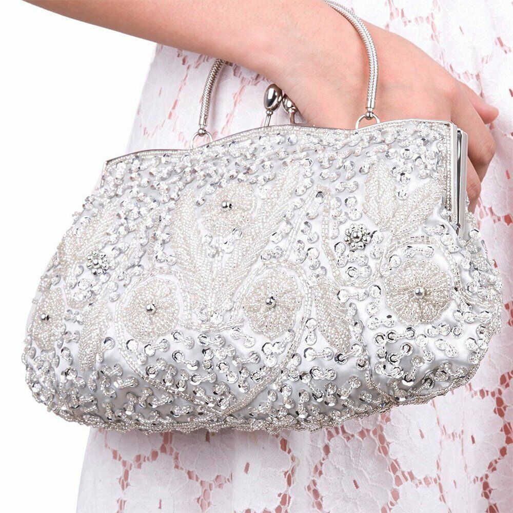Women Fashion Glitter Party Bridal  Bag Wedding Handbag Prom Evening Clutch