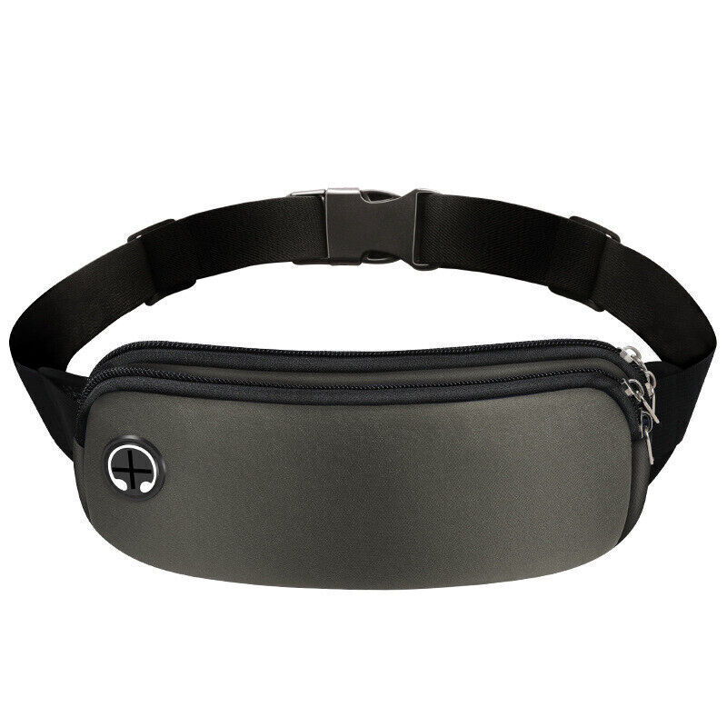 Double Tier Zip Belt Pouch Sport Wallet Waterproof Running Pack Travel Waist Bag