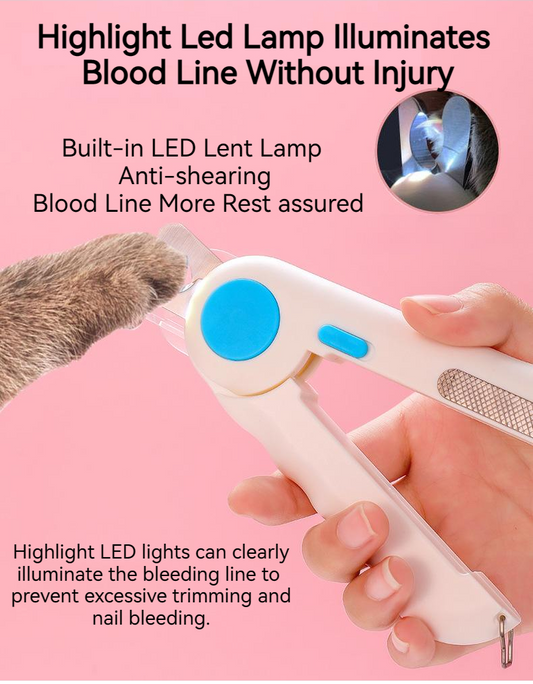 Cat Dog Nail Sharpener Nail Clippers Pet Grooming Cleaning Supplies LED Lights
