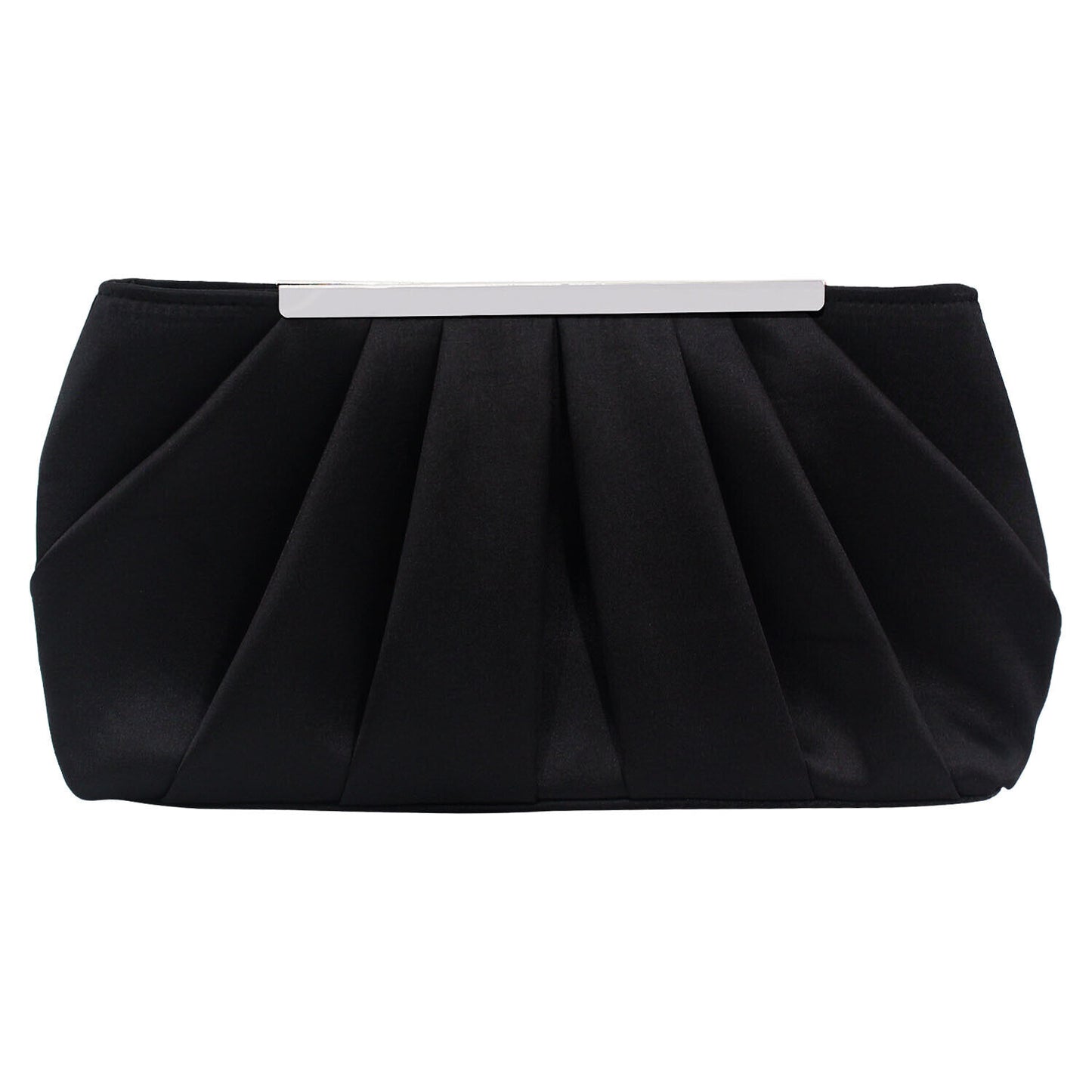 NEW Plain Satin Ladies Evening Clutch Bag Wedding Bridal Chain Handbag