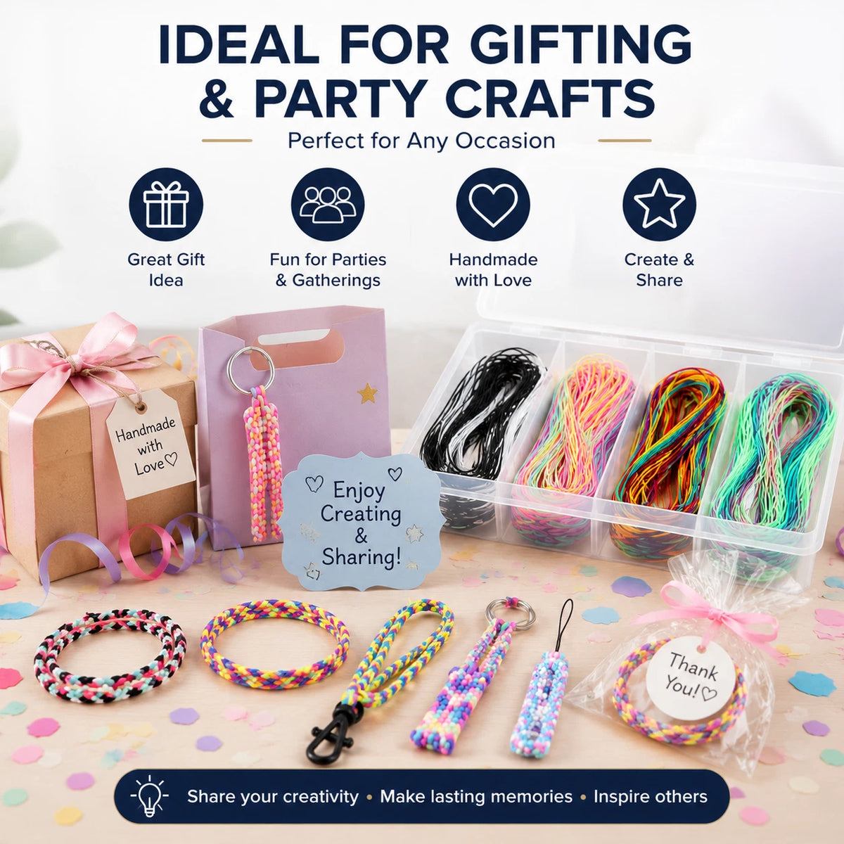 300 PCS Scoubidou Strings 100cm Plastic Lacing Cord Friendship Bracelet DIY Craft