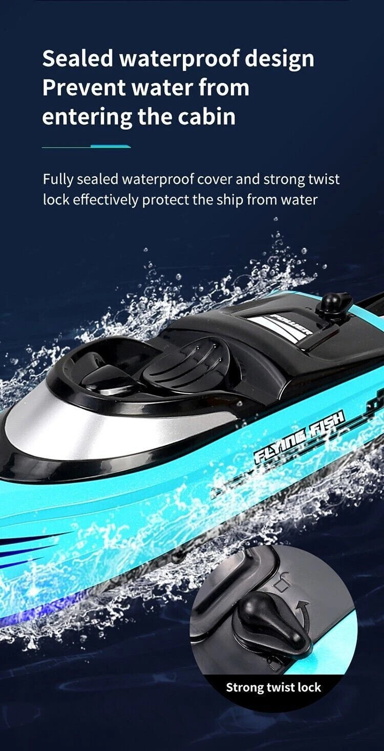 High Speed RC Boat 20km/h 2.4G Remote Control Racing Speedboat Capsize Reset LED