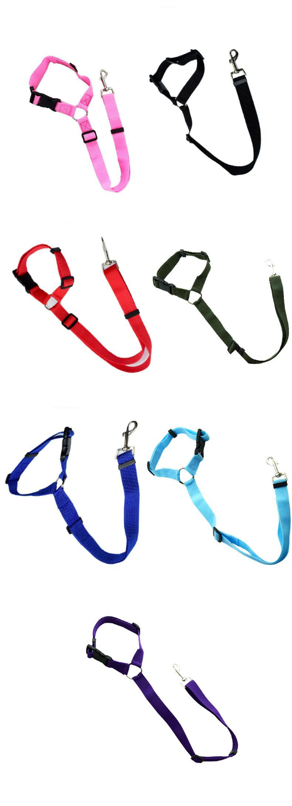 Nylon Adjustable Pet Dog Safety Seat Belt Harness Lead Vehicle Clip Travel Leash