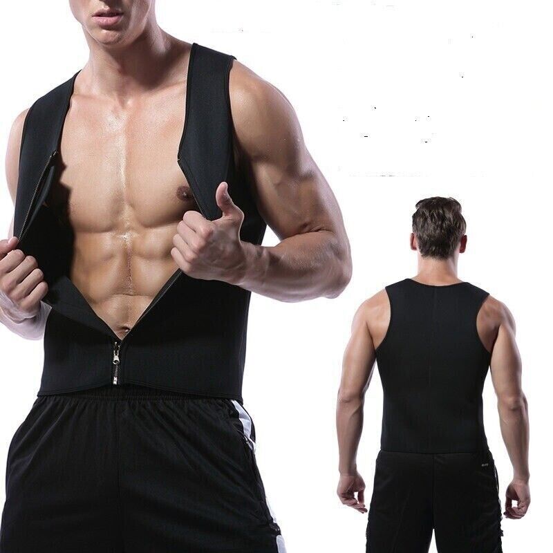 Mens Slimming Body Shaper Vest Neoprene Corset Underwear Compression Tank Top