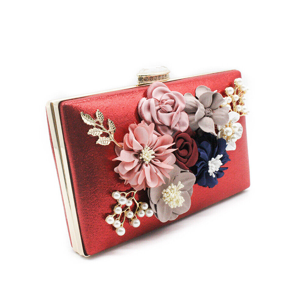 Women Ladies Evening Clutch Dinner Bag Purse Wedding Party Bridal Chain Handbag