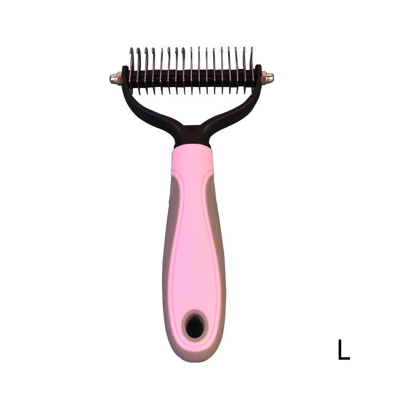 Pet Double-Sid Grooming Comb Brush Undercoat Rake Dematting Trimmer Dog Cat Tool