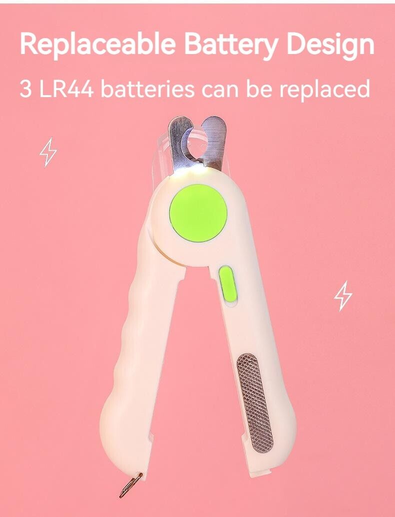 Cat Dog Nail Sharpener Nail Clippers Pet Grooming Cleaning Supplies LED Lights