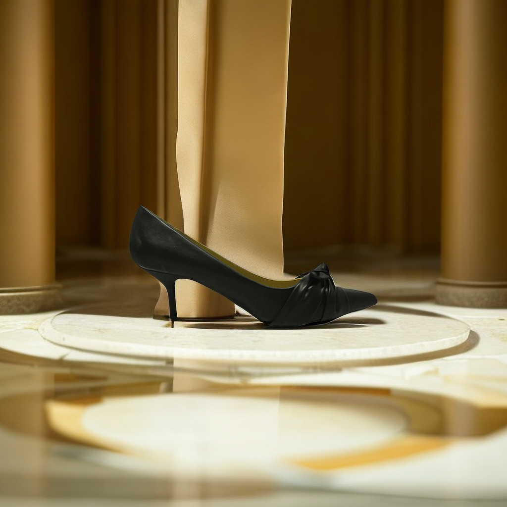 New women ladies low mid heel pumps pointed toe court work office shoes