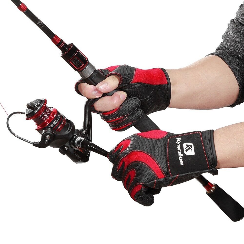 Anti-Slip 3 Finger Cut Fingerless M L XL Hunting Hiking Shooting Fishing Gloves
