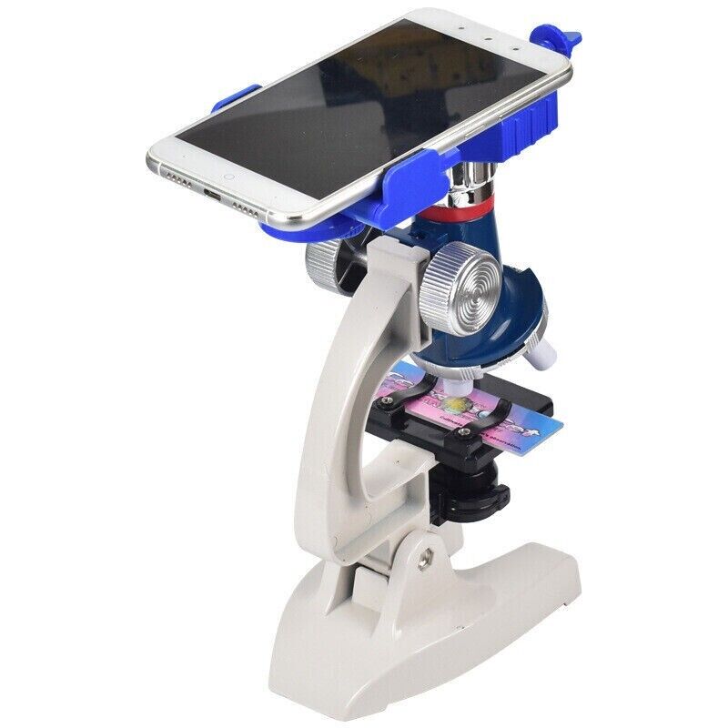 Kids Toys Beginner Alloy Microscope 1200X Microscope Science Kit Learning Gift