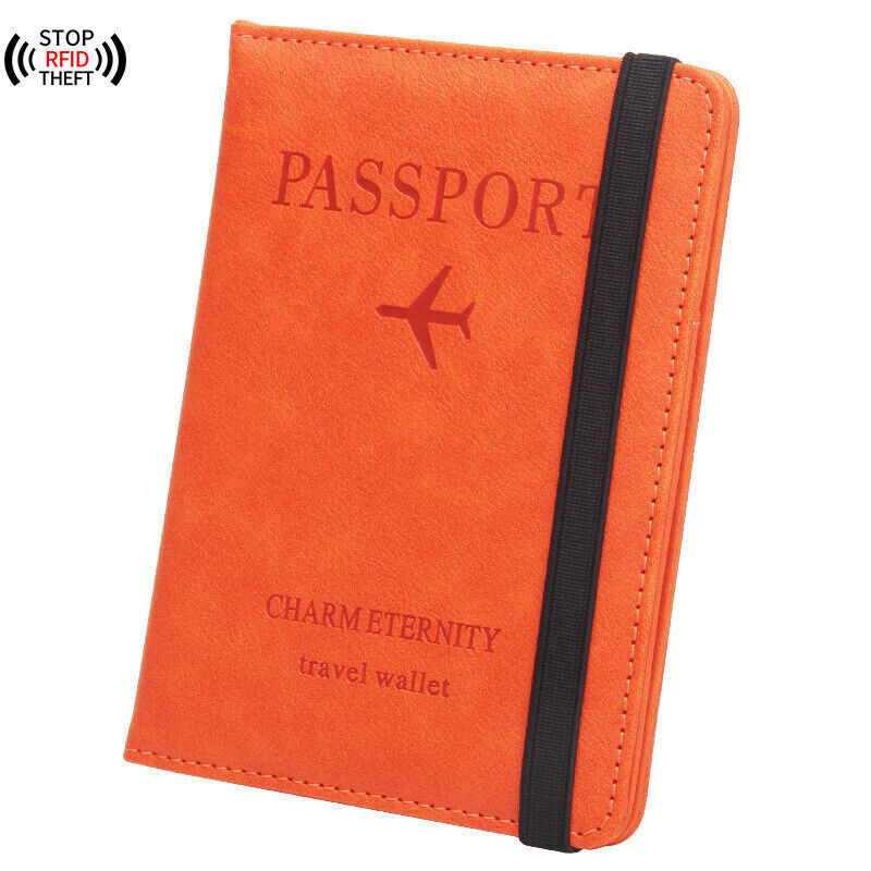 Anti-Magnetic Passport Wallet Holder RFID Blocking Slim ID Card Case Cover PU