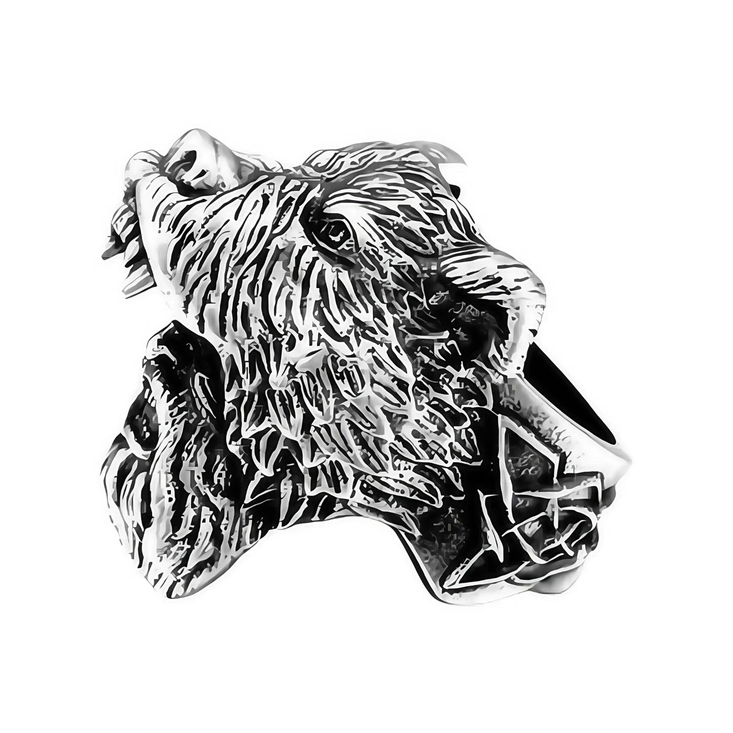 Men's Premium Norse Viking Ring Bear Head & Warrior Gothic Punk Style Biker Band # R96
