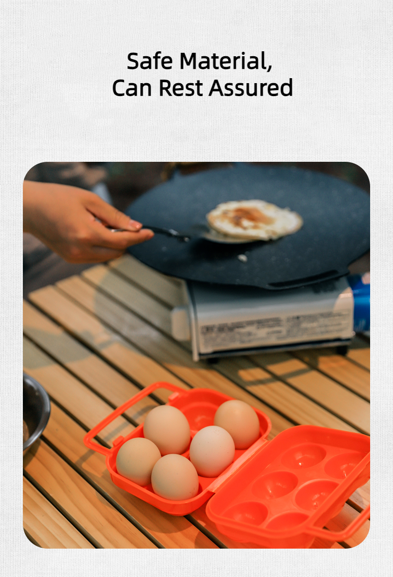 Outdoor 6 Compartment Egg Storage Portable Camping Cutlery Picnic BBQ Egg Carton