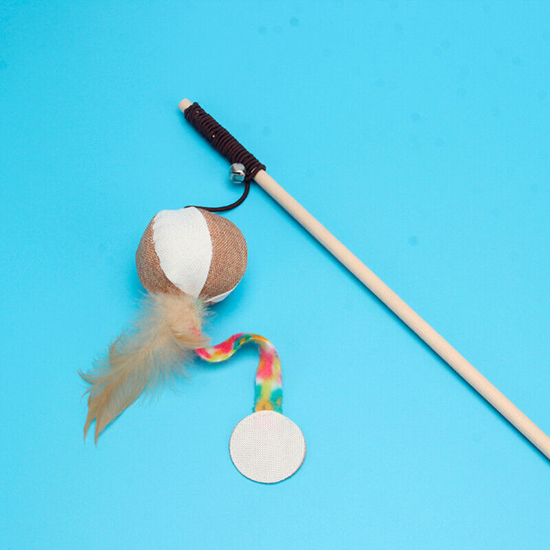 Feather Bell Mouse Interactive Tease Cat Stick Frosted Comfortable Pet Play Toy
