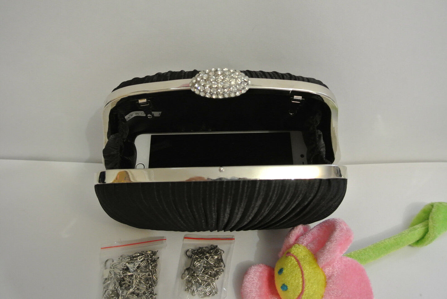 NEW Shining Satin Ladies Evening Clutch Bag Wedding Bridal Chain Handbag Wallet