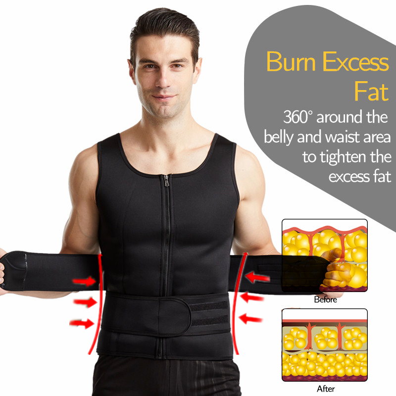Men Slimming Compression Body Shaper Waist Trainer Sauna Sweat Tank Tops Vest