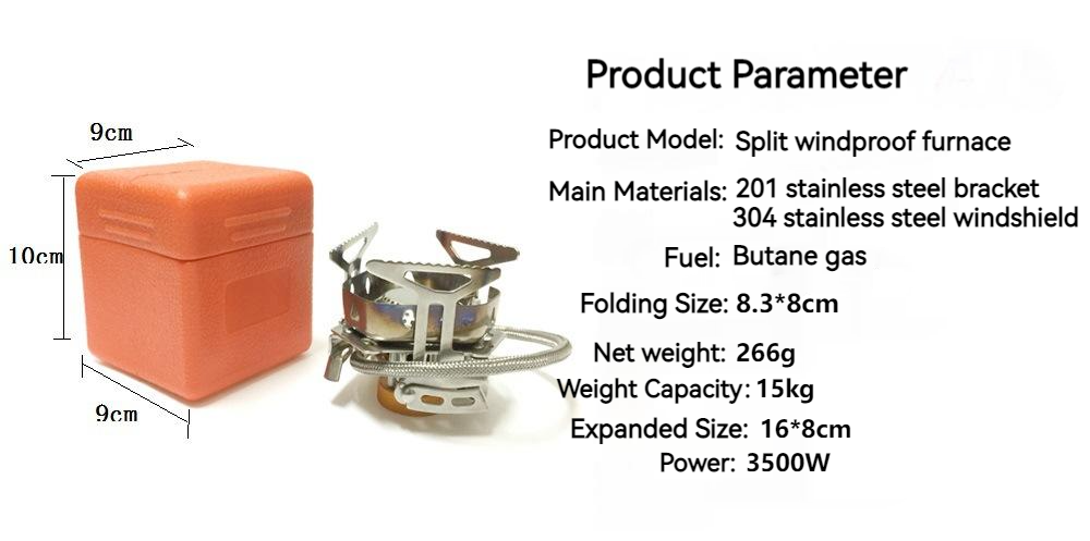 New Outdoor Portable Camping Stainless Steel Picnic Windproof Gas Stove Head